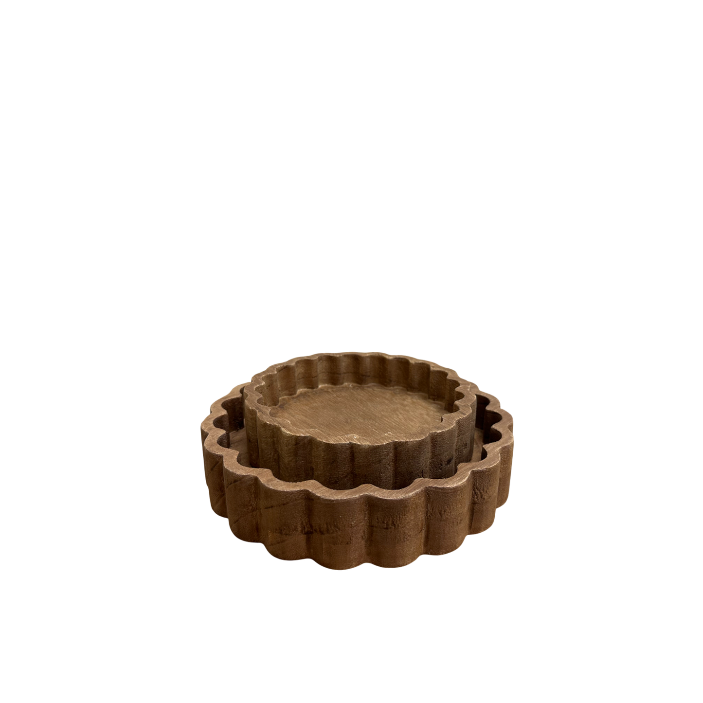 Scalloped Wood Tray Large