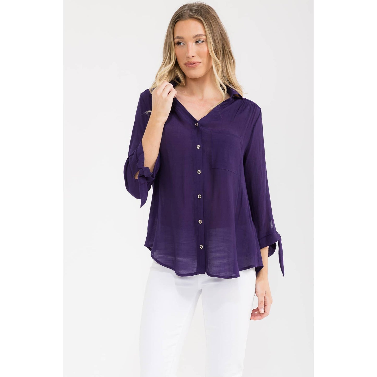 Papaya Gauze Top
