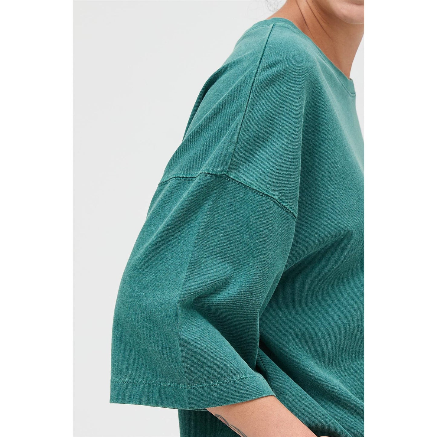 Pigment Dye Oversized Half-Sleeve T-Shirt