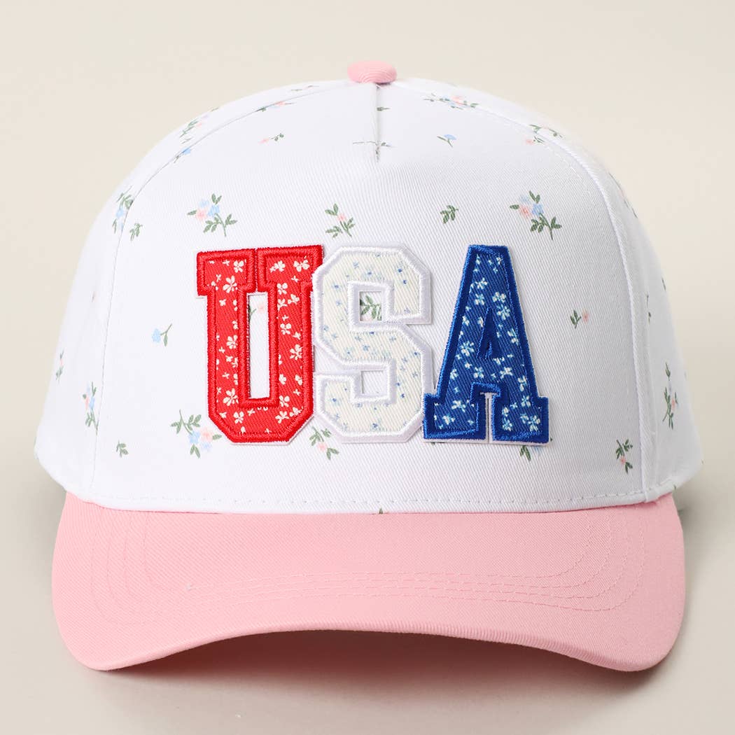 USA Floral Two-Tone Trucker Hat