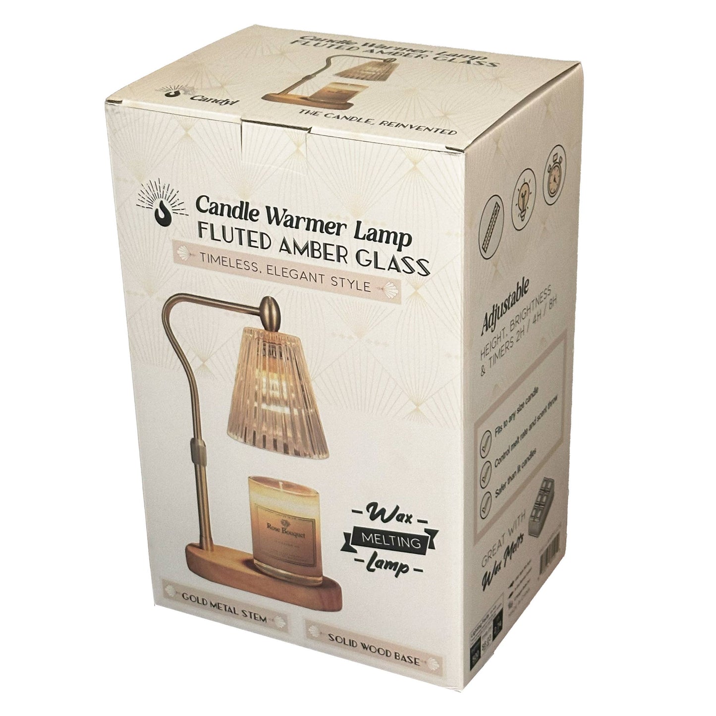 Warmer Flute - Candle Warmer Lamp with Fluted Amber Glass
