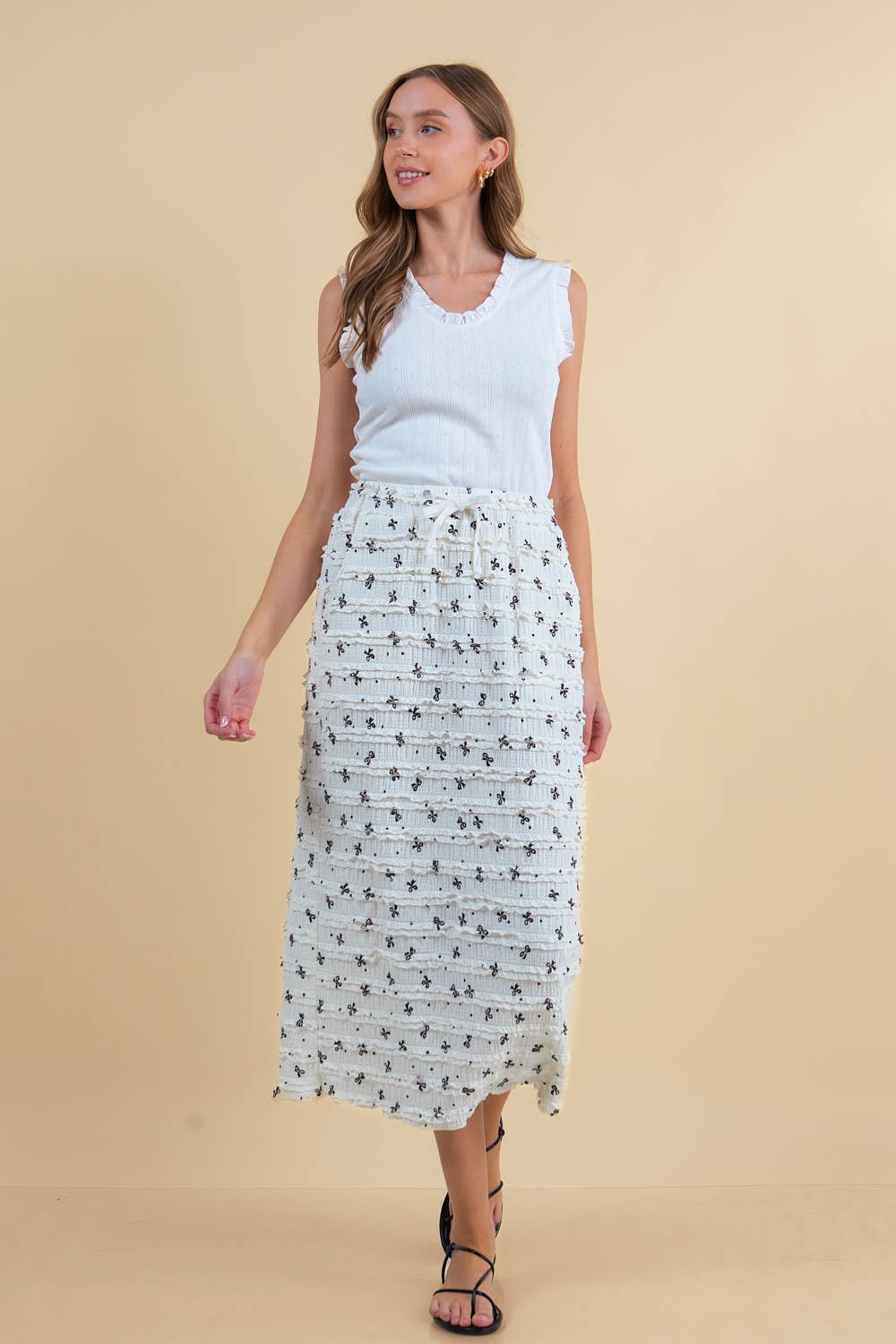 Bow Babe Printed Maxi Skirt