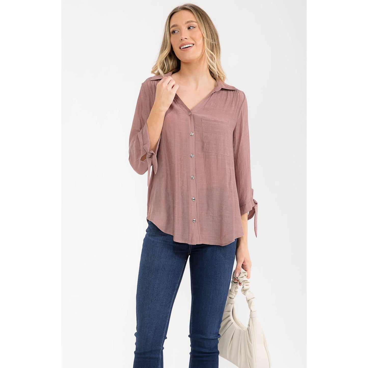 Papaya Gauze Top
