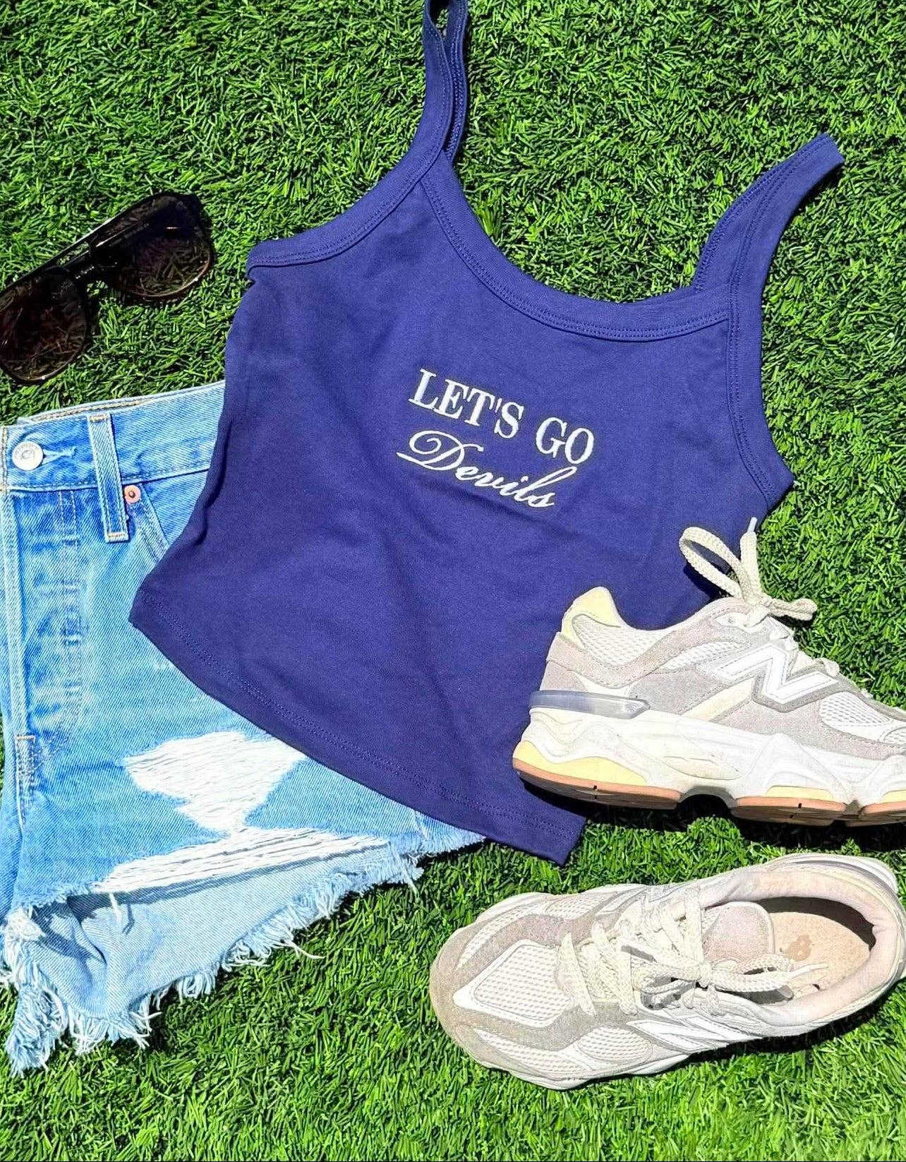 Let's Go Hawks Embroidered Tank