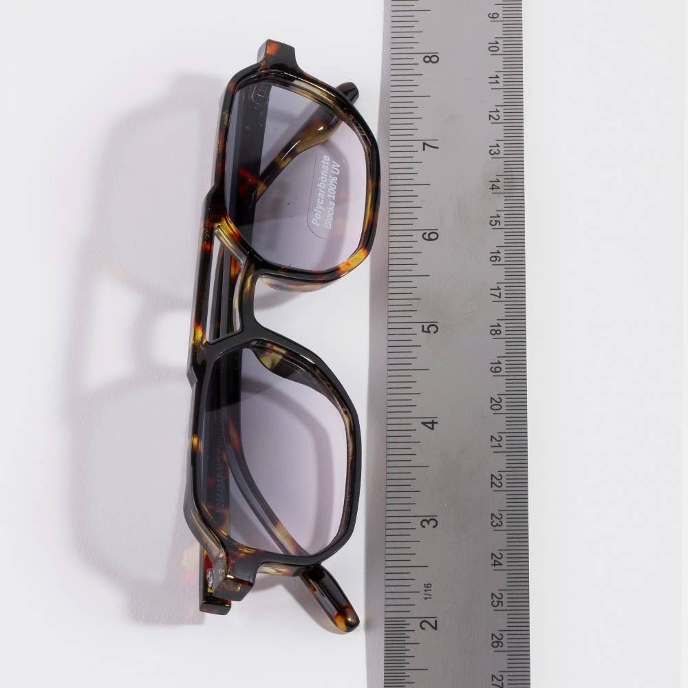 Double Bridge Aviator Polycarbonate Sunglasses Set