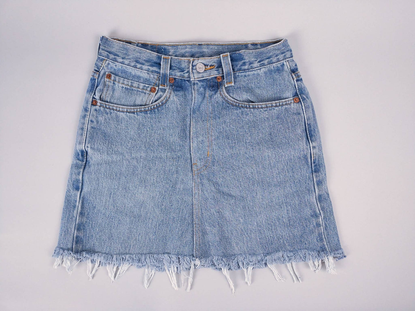 Mid-Rise Upcycled Denim Mini-Skirt, Original