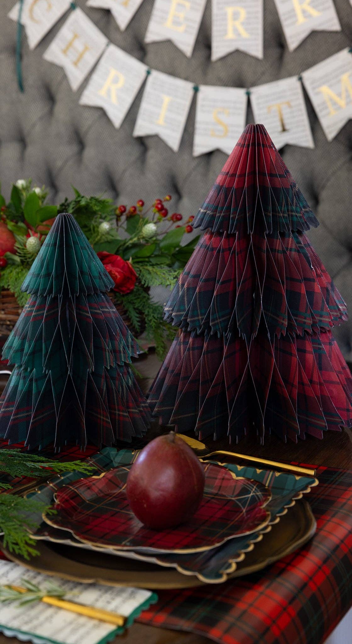 PLD1308 - Plaid Paper Tree Set