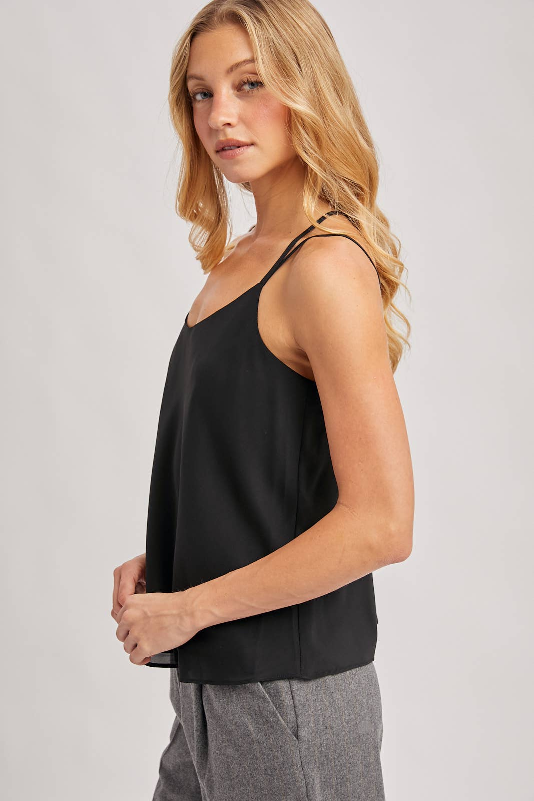 SATIN CRISSCROSS BACK STRAPS SCOOP NECK CAMI - EASTER DAY