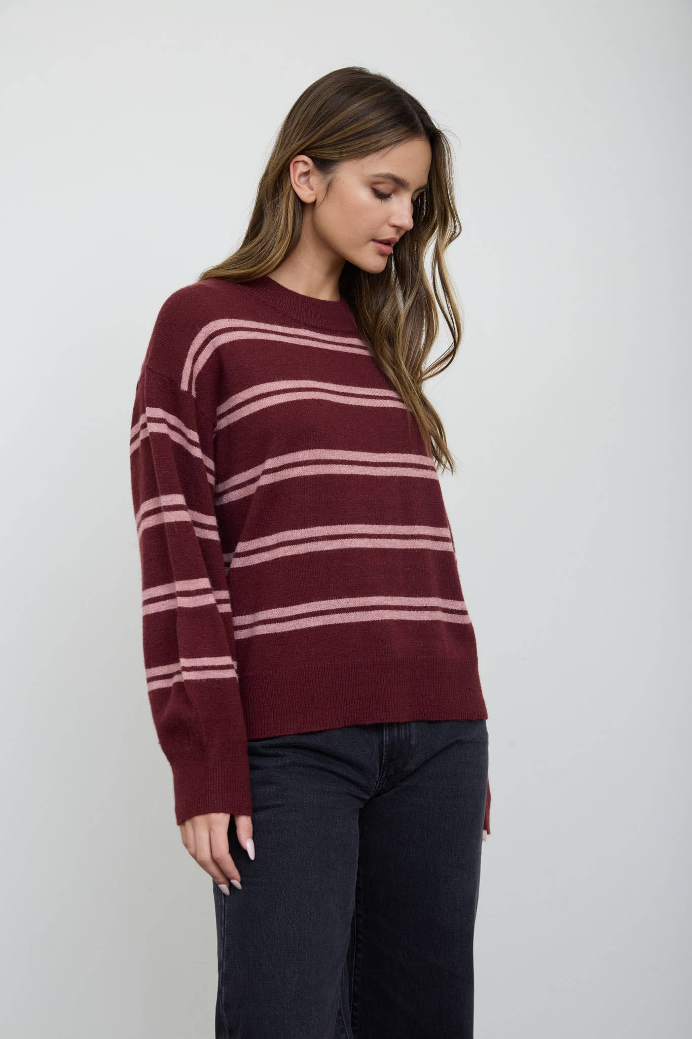 Somethin bout Falling Striped Sweater