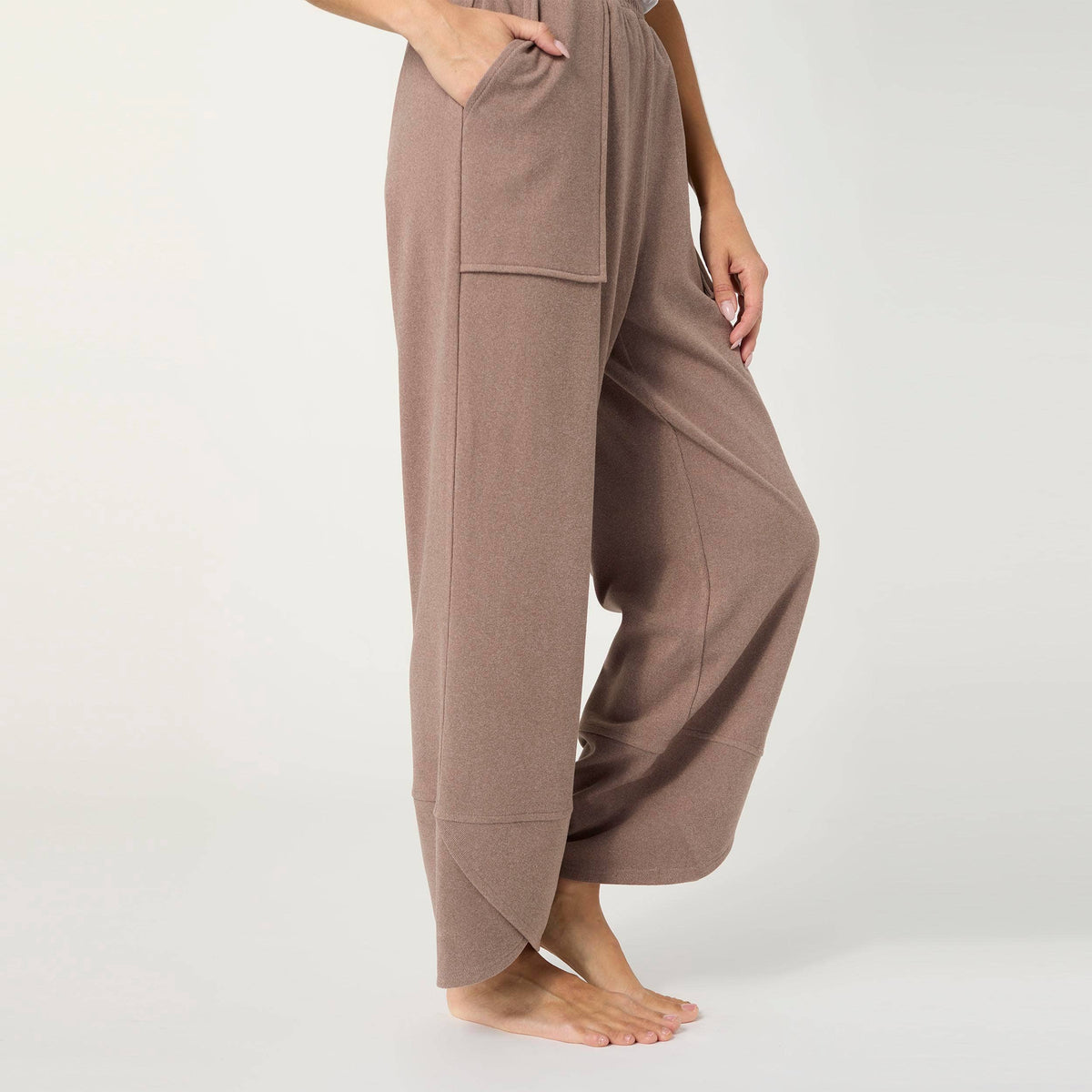 Weekend Brushed Scalloped Wide Leg Pants