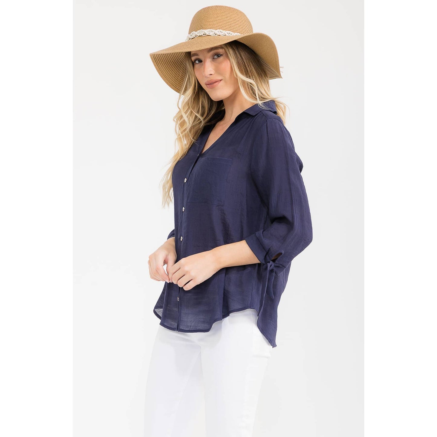 Papaya Gauze Top