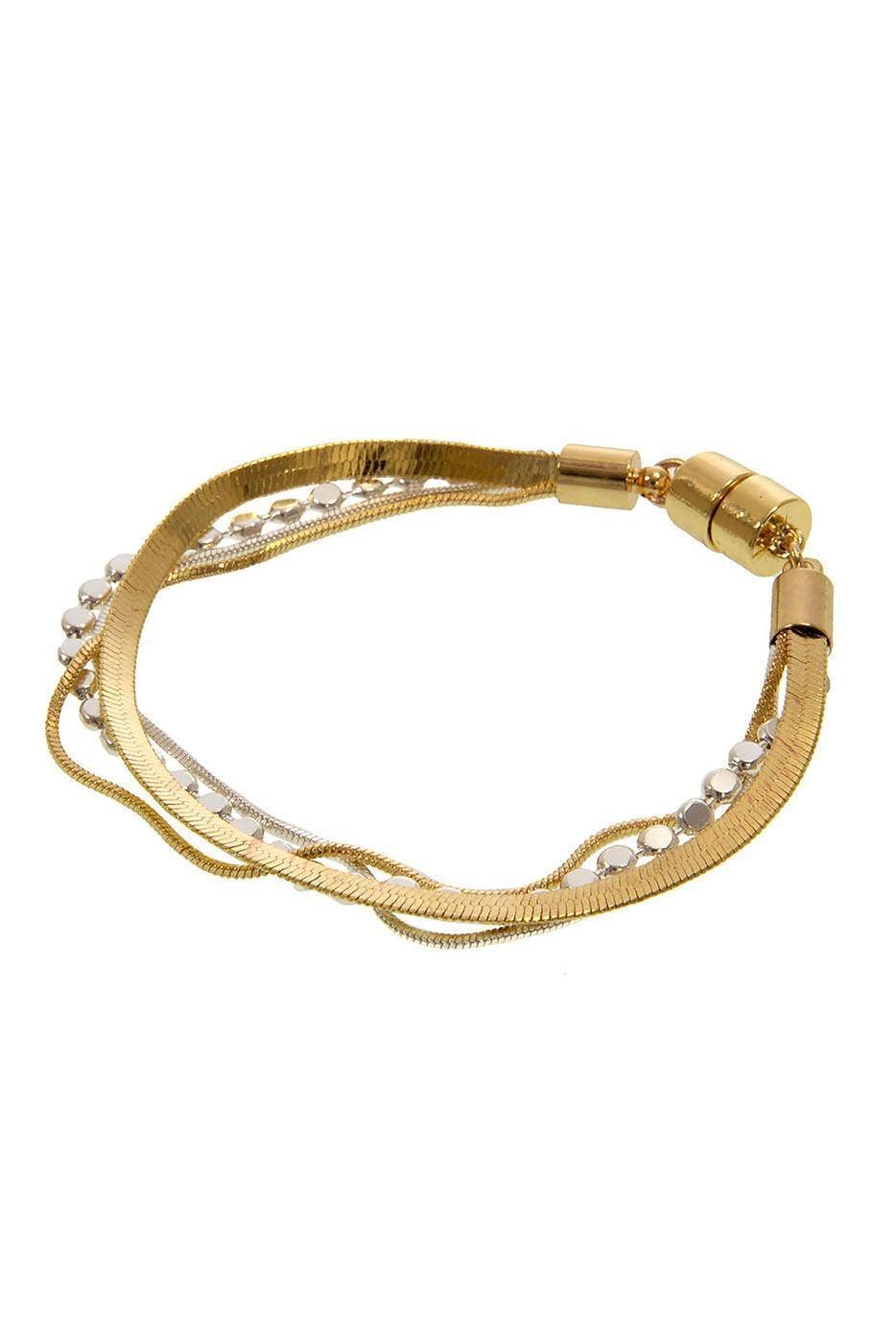 Mixed Metal Multi Chain Bracelet