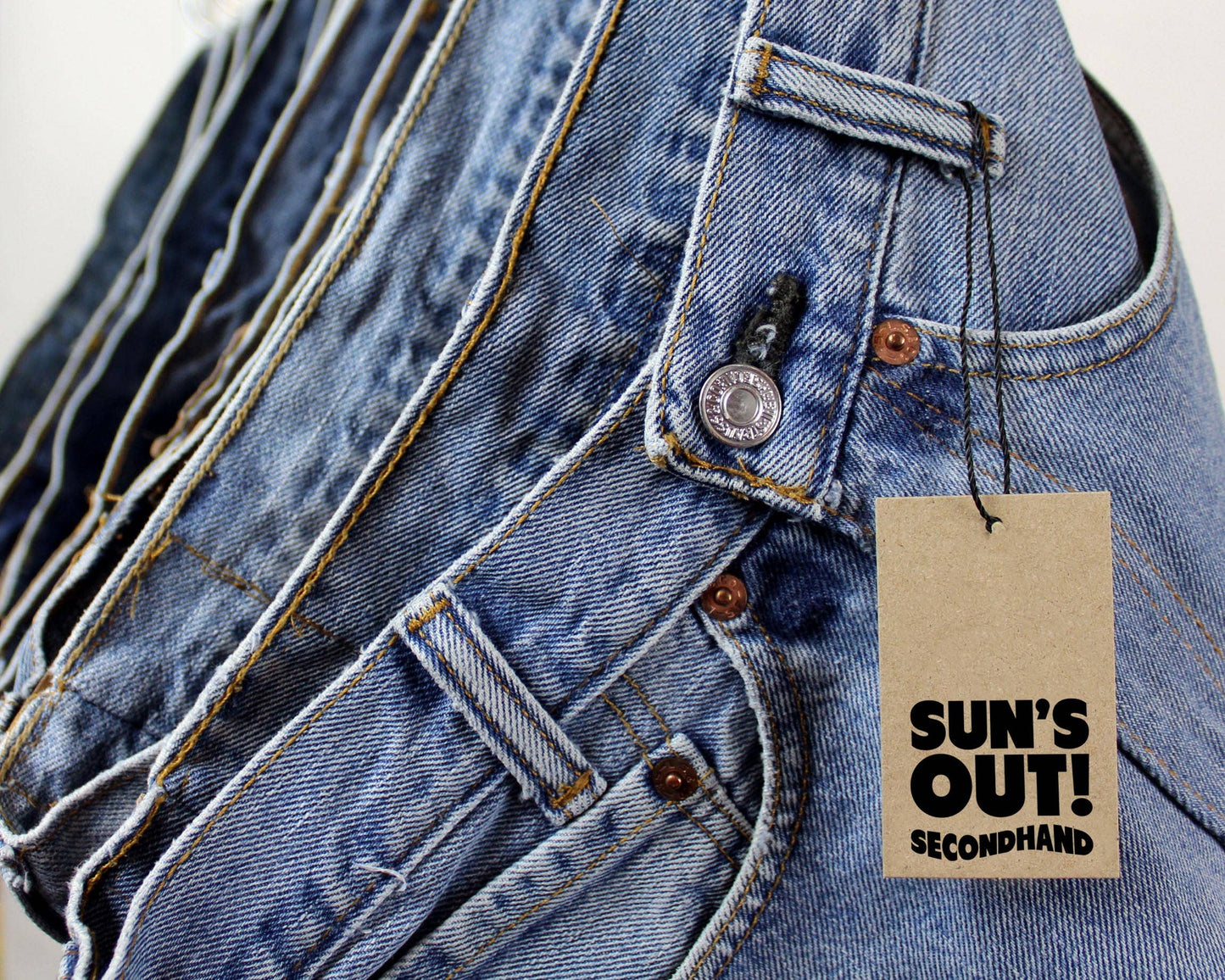 High-Rise Upcycled Denim Cutoff Shorts - Original