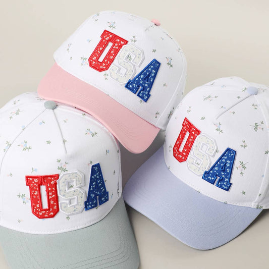 USA Floral Two-Tone Trucker Hat