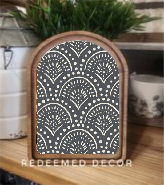 Arch Top Arch Pattern Dark Framed Art