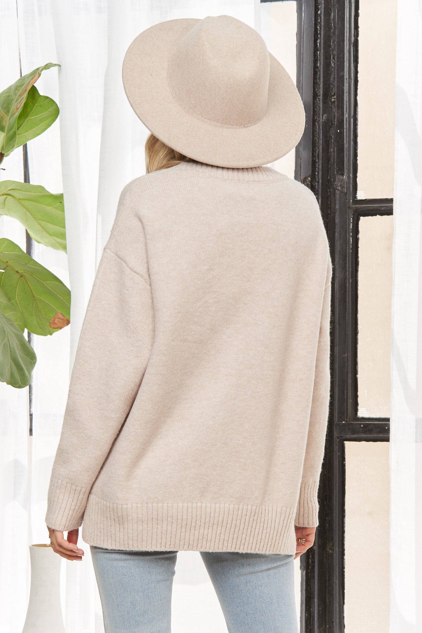 Front Seam Pullover Sweater