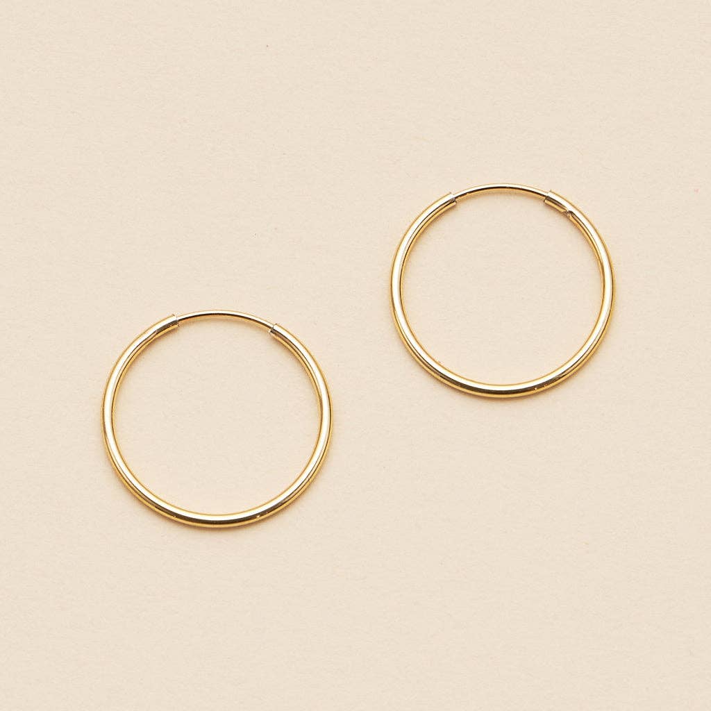 18K Gold Dip Simple Hoop Earrings