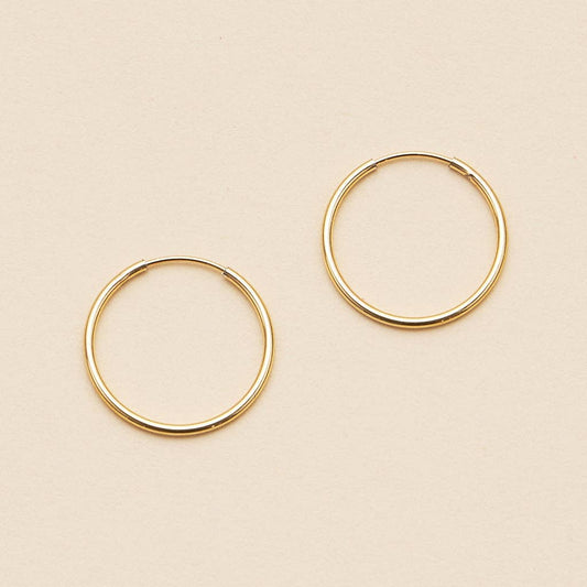 18K Gold Dip Simple Hoop Earrings