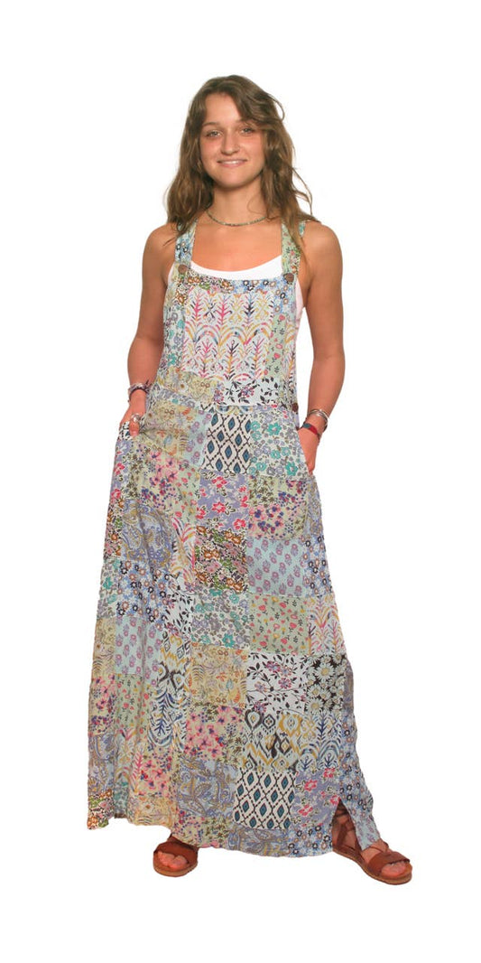 Vintage Blue Sky Patchwork Dress