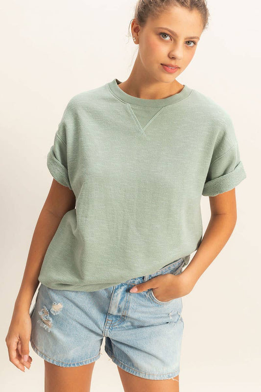 Saige Rolled Sleeve Top