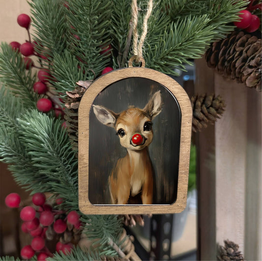 Canvas Arch Ornament Rudolph