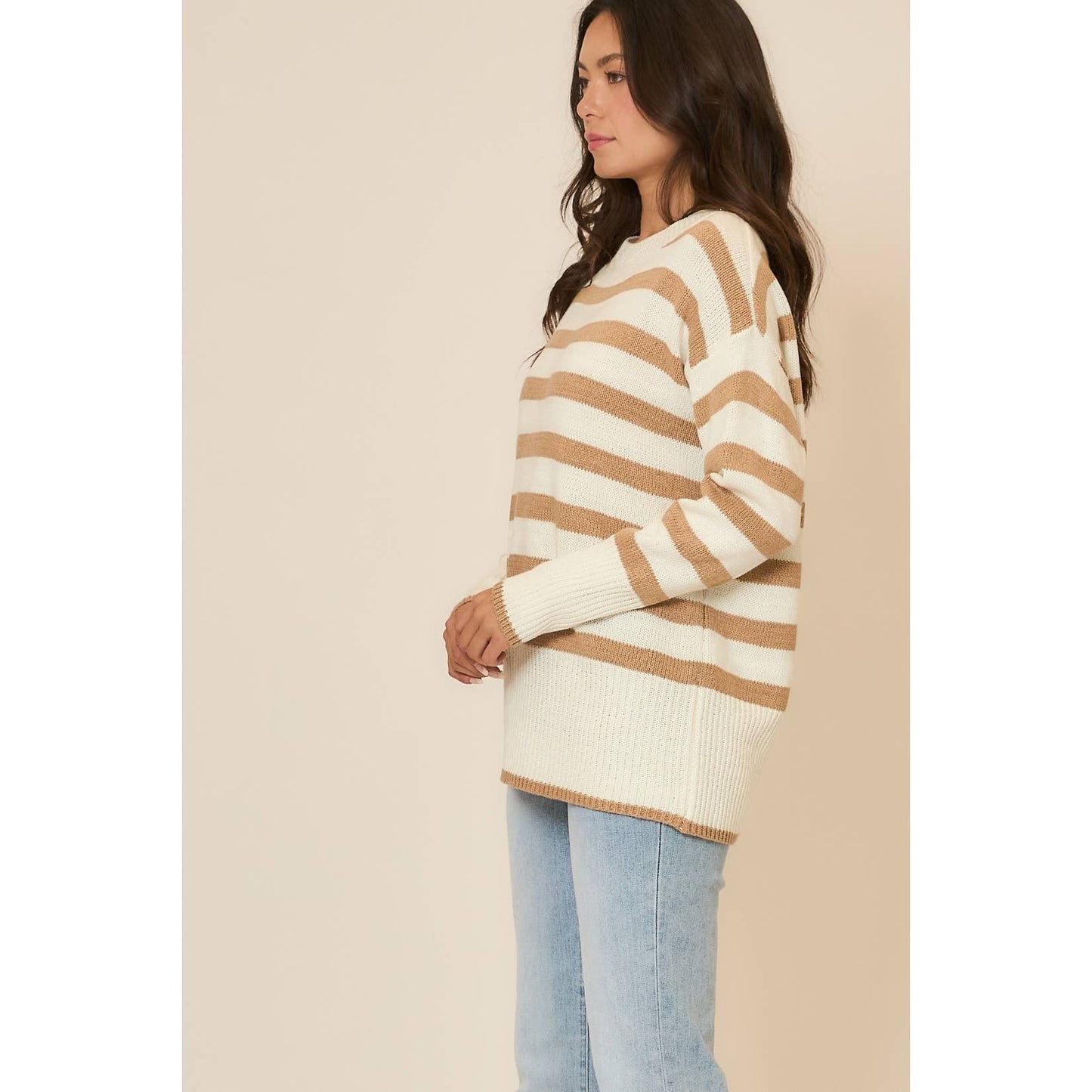 Striped Tunic Knit Sweater