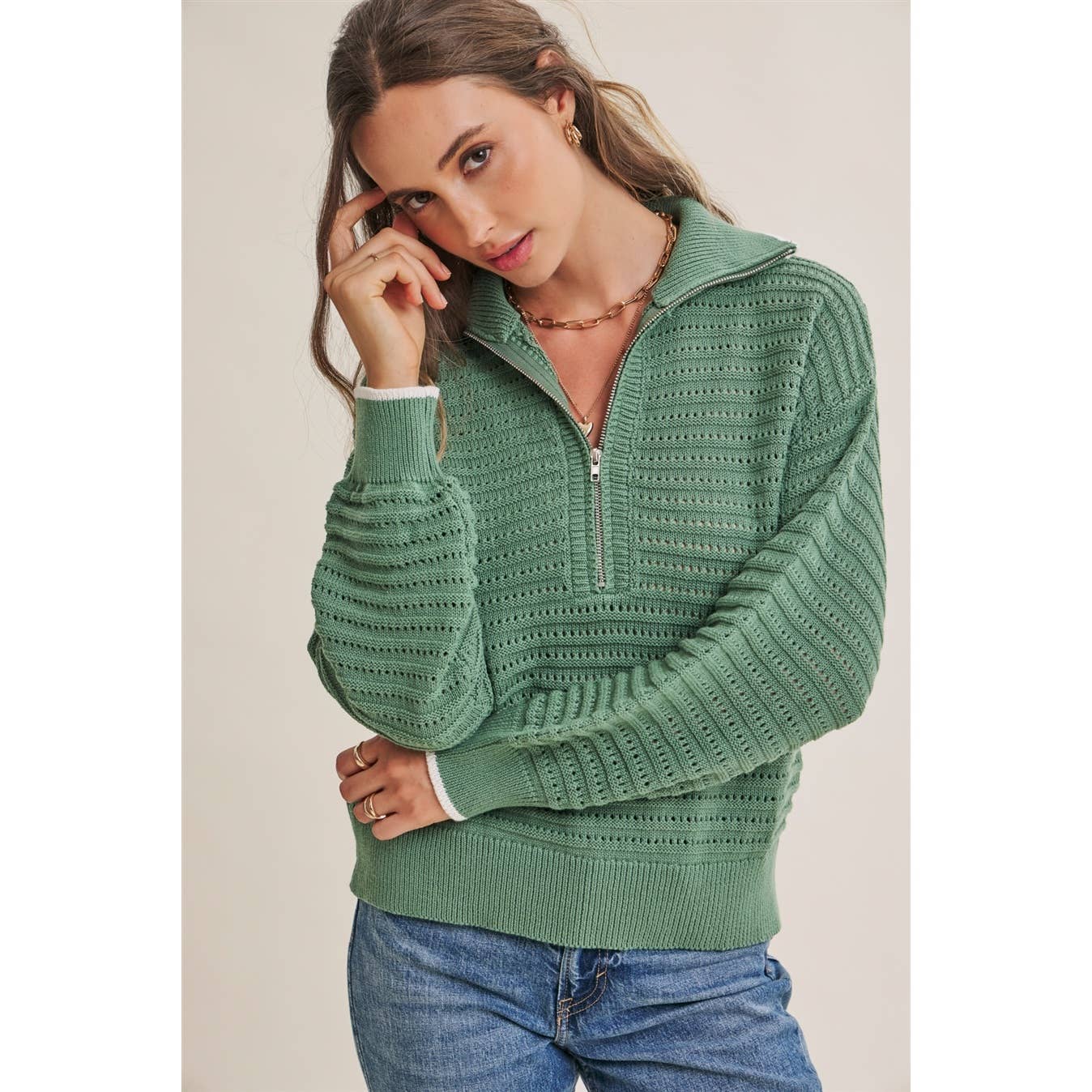 Mountain Air Crochet 1/4 Zip