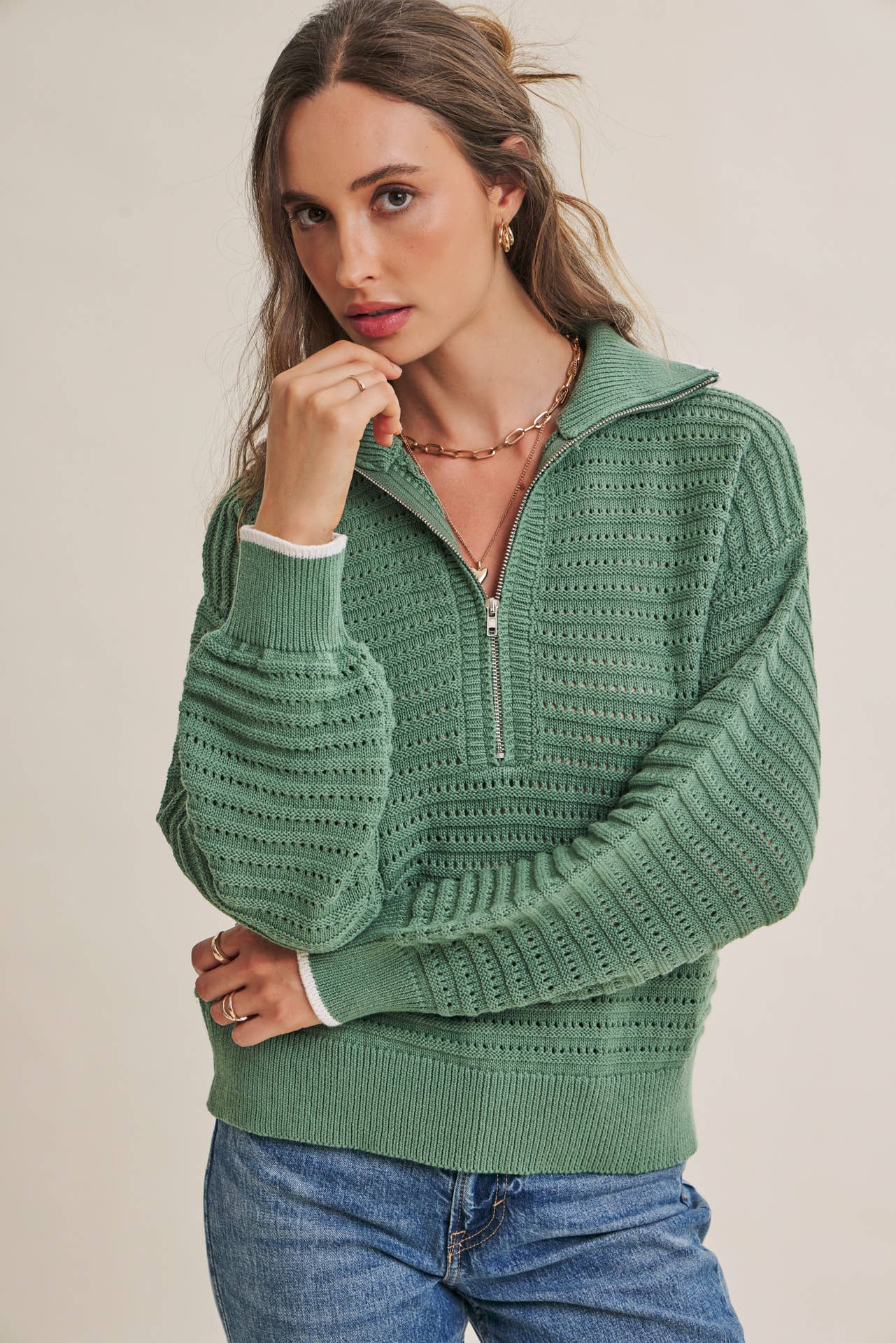 Mountain Air Crochet 1/4 Zip