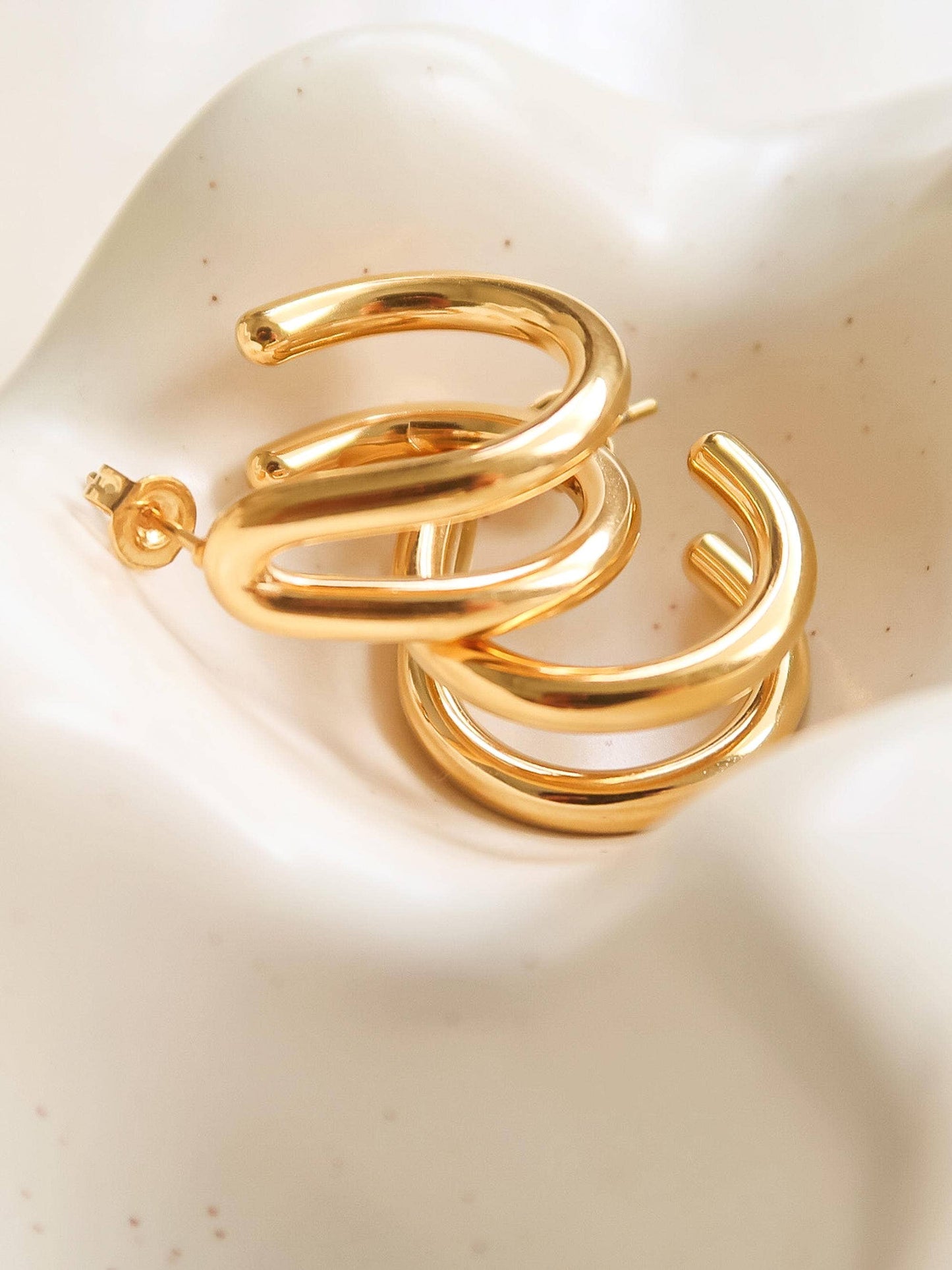 Lucille 18K Gold Hoop Earrings