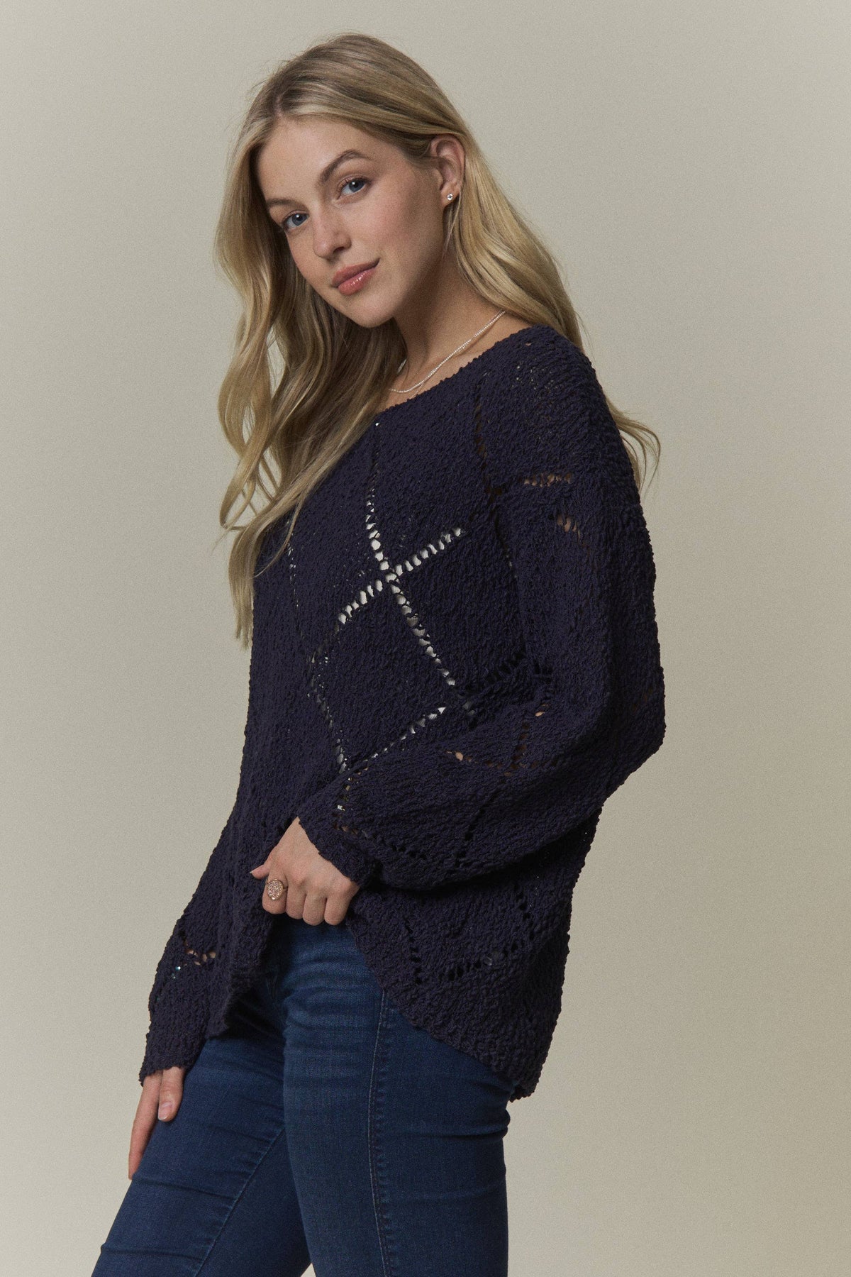 Falling for You Diamond Knit Sweater