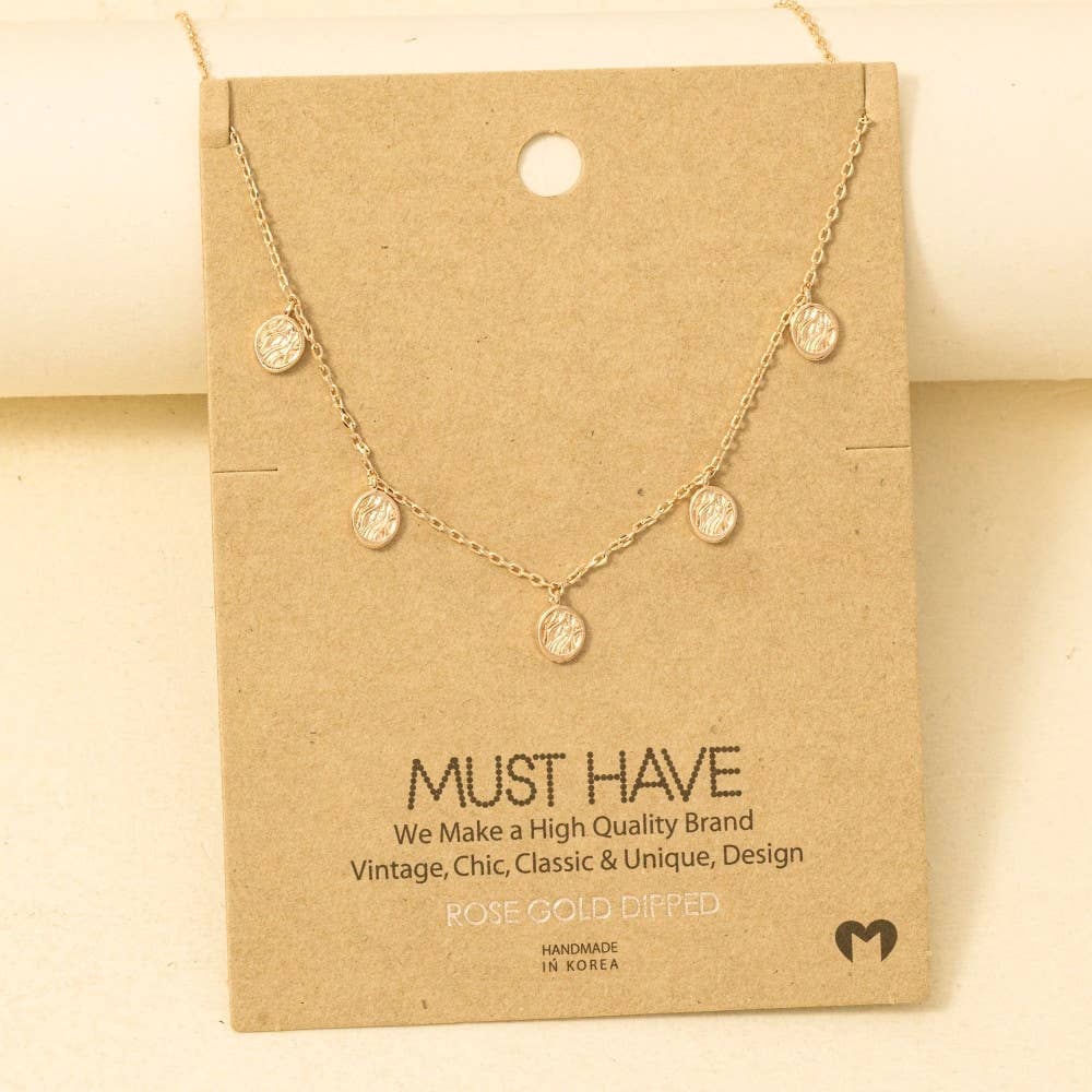 Gold Dipped Mini Eye Of Horus Station Charms Necklace
