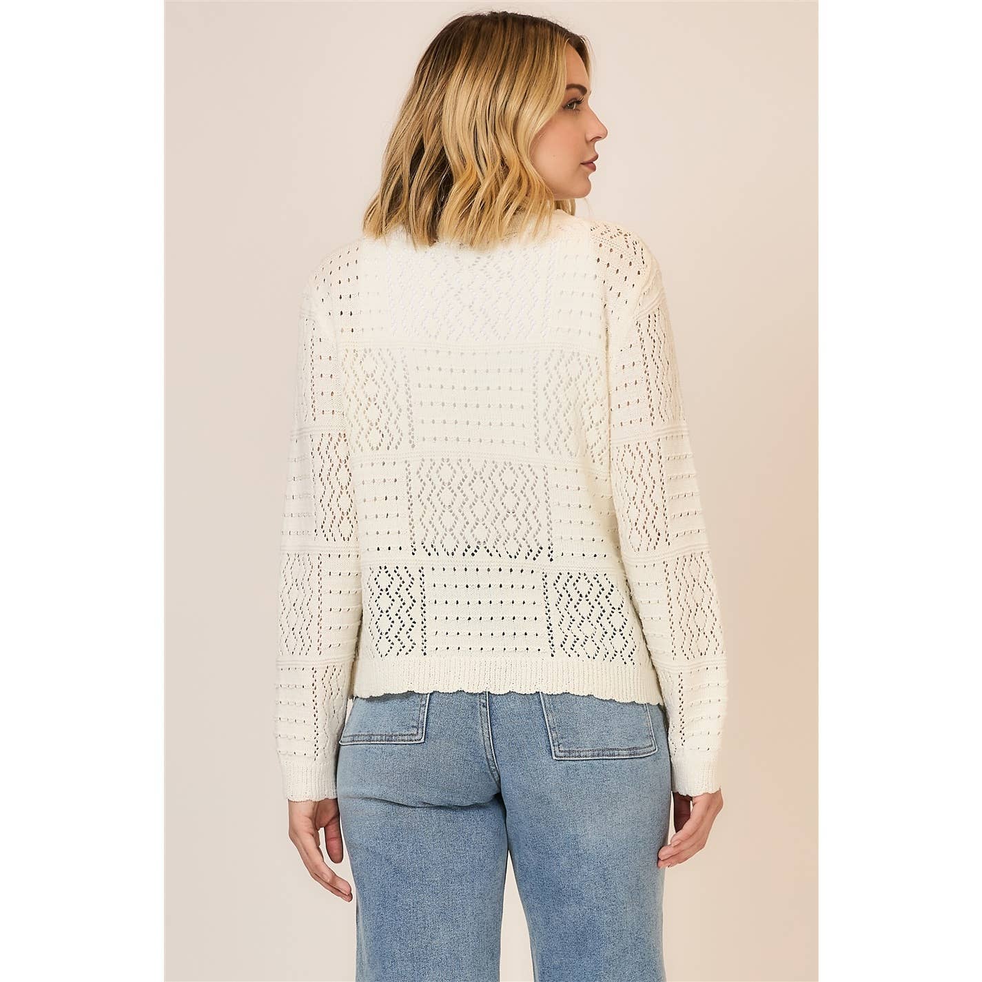 Patchwork Knit Cardigan