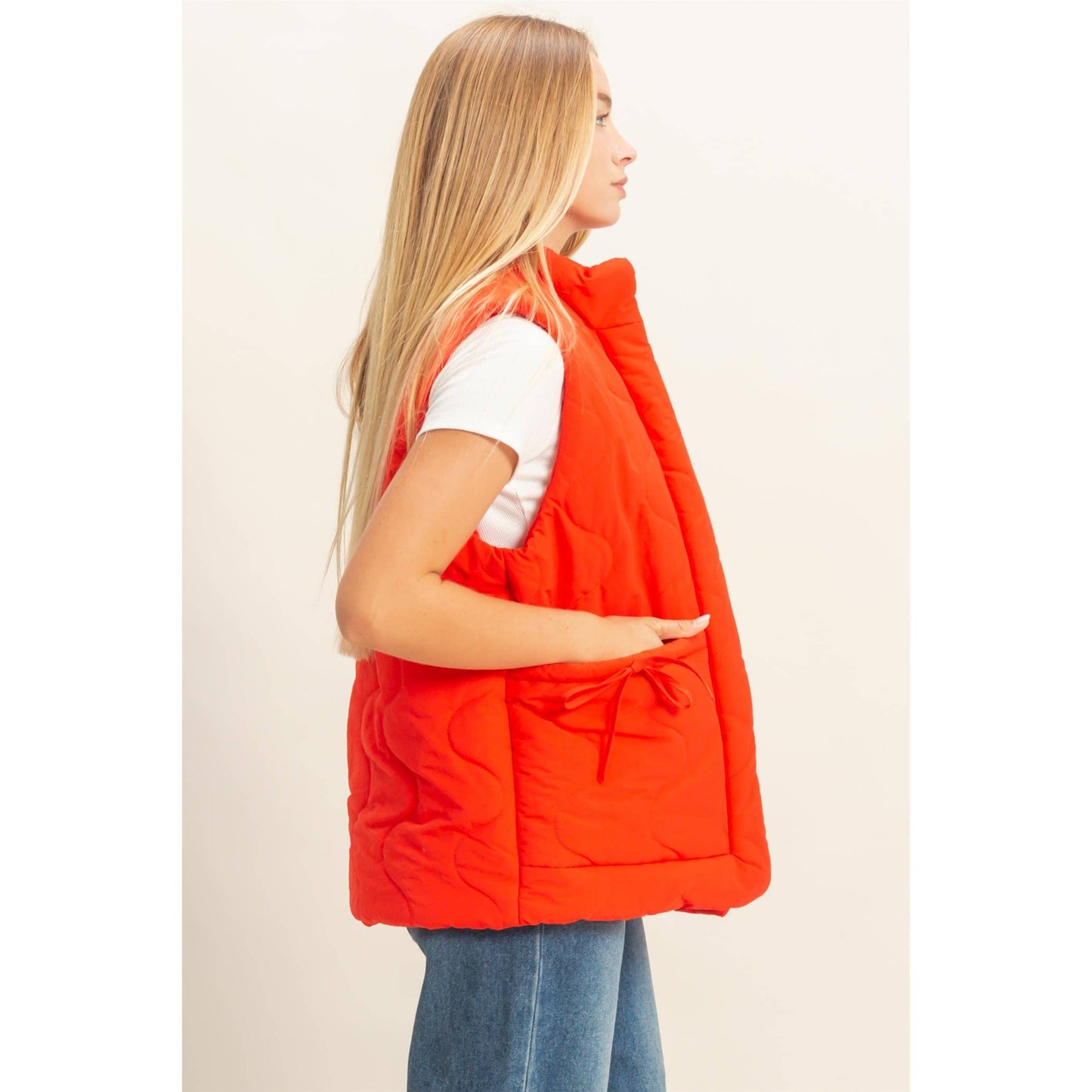 Quilted Wave Red Vest