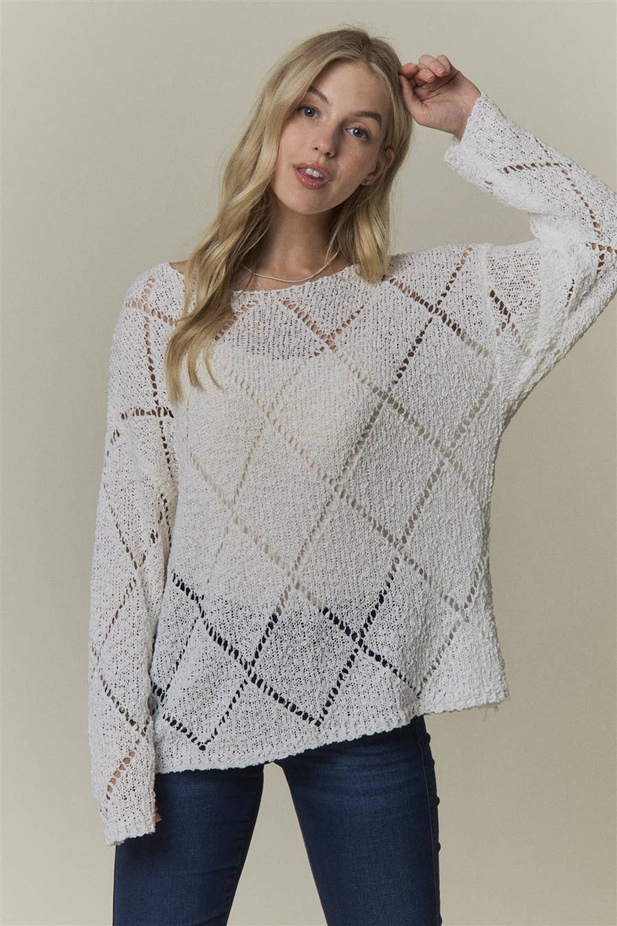 Falling for You Diamond Knit Sweater