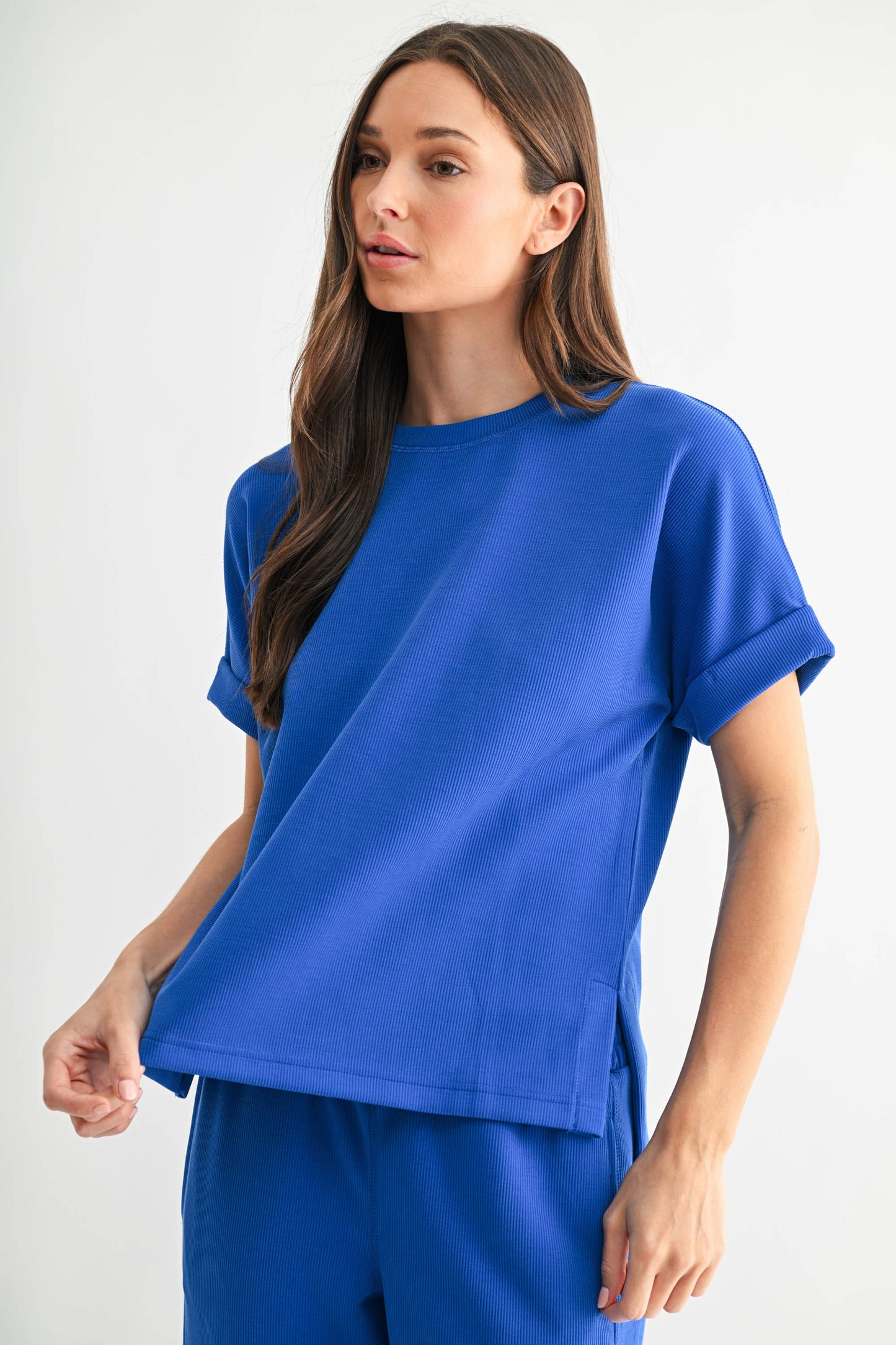 Luxe Sand Wash Rib Lounge Tee