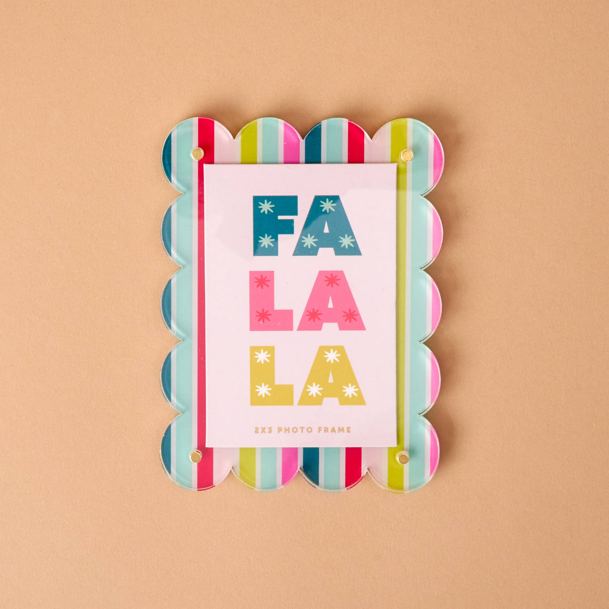 Mini Acrylic Picture Frame Magnet-Fa La La