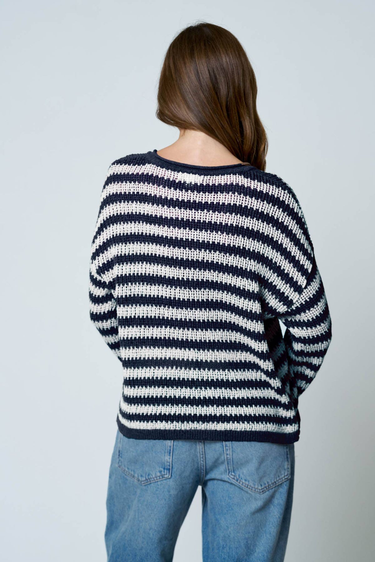 Reanna Raw Edge Vneck Sweater