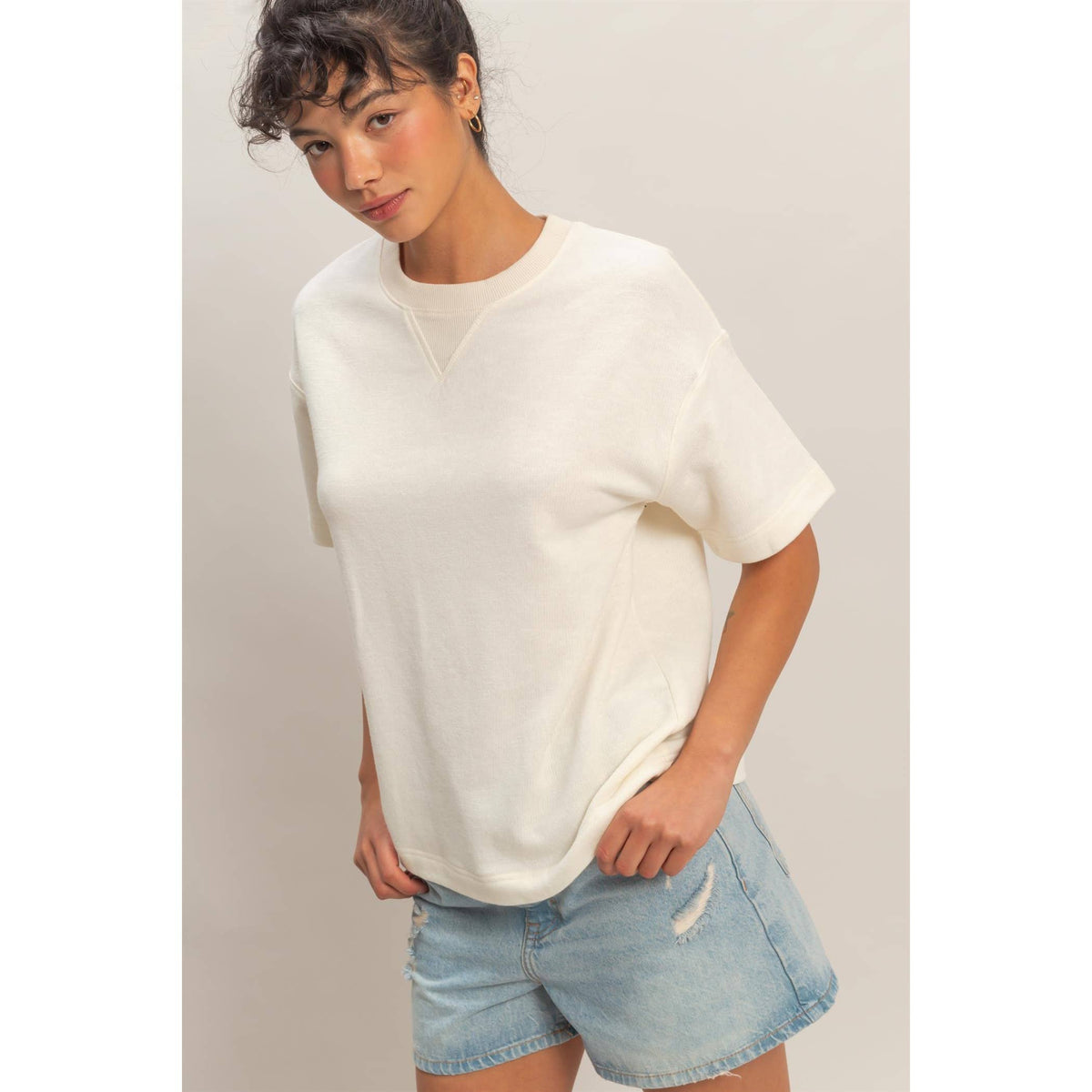 Saige Rolled Sleeve Top