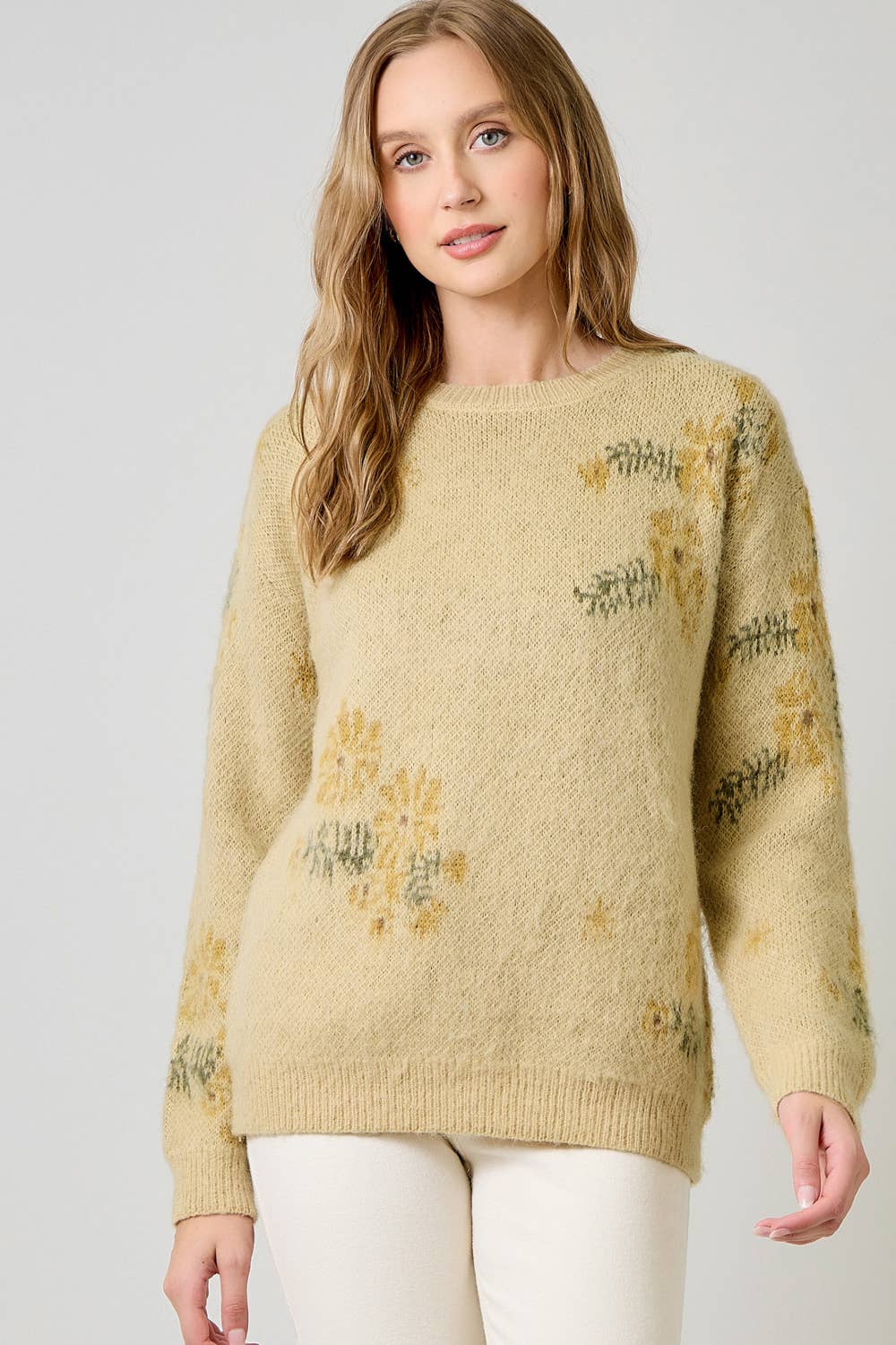 Winter Blues Floral Sweater