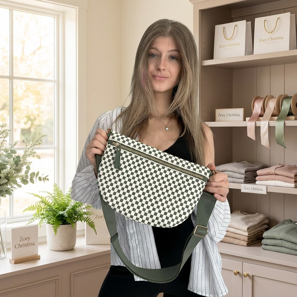 Checker Crossbody Bag