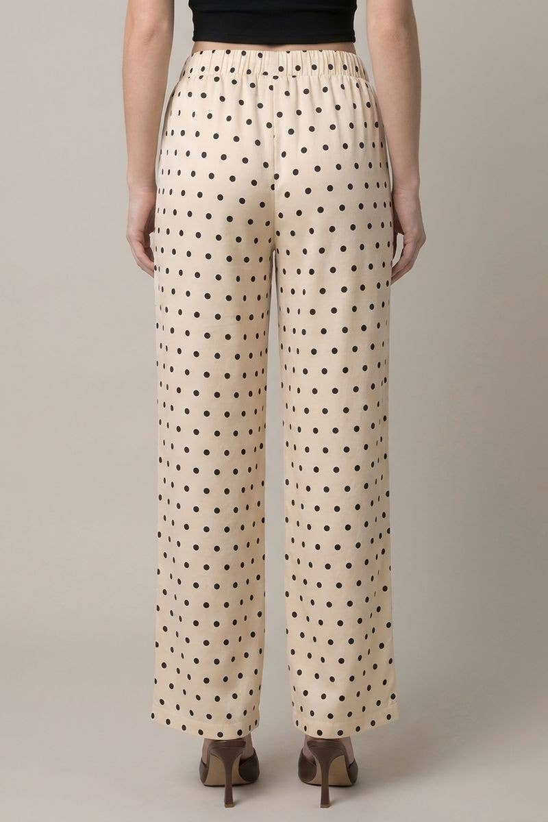POLKA DOT LOW RISE DRAWSTRING PANTS - 8947P
