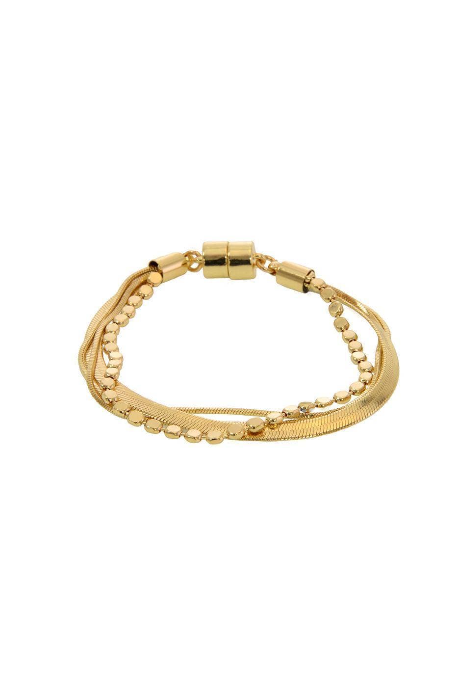 Mixed Metal Multi Chain Bracelet