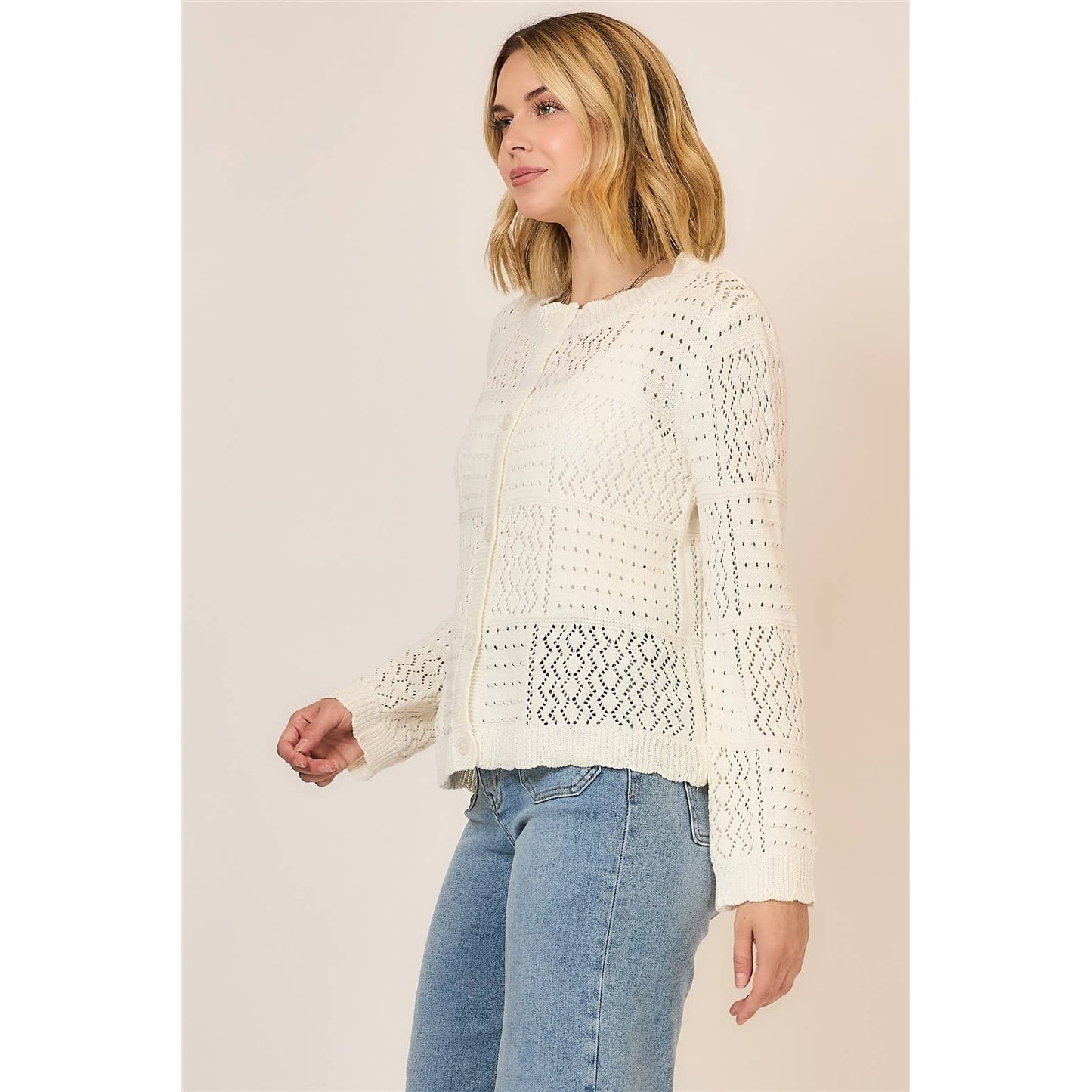 Patchwork Knit Cardigan