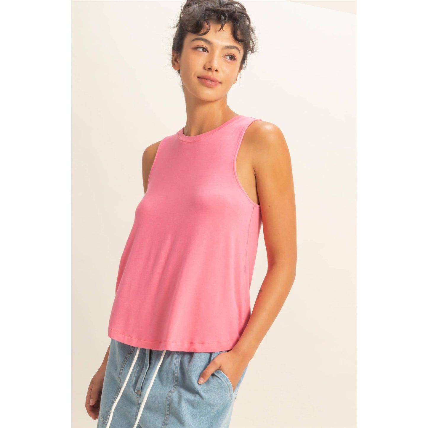 Basic Babe Rayon Flow Tank