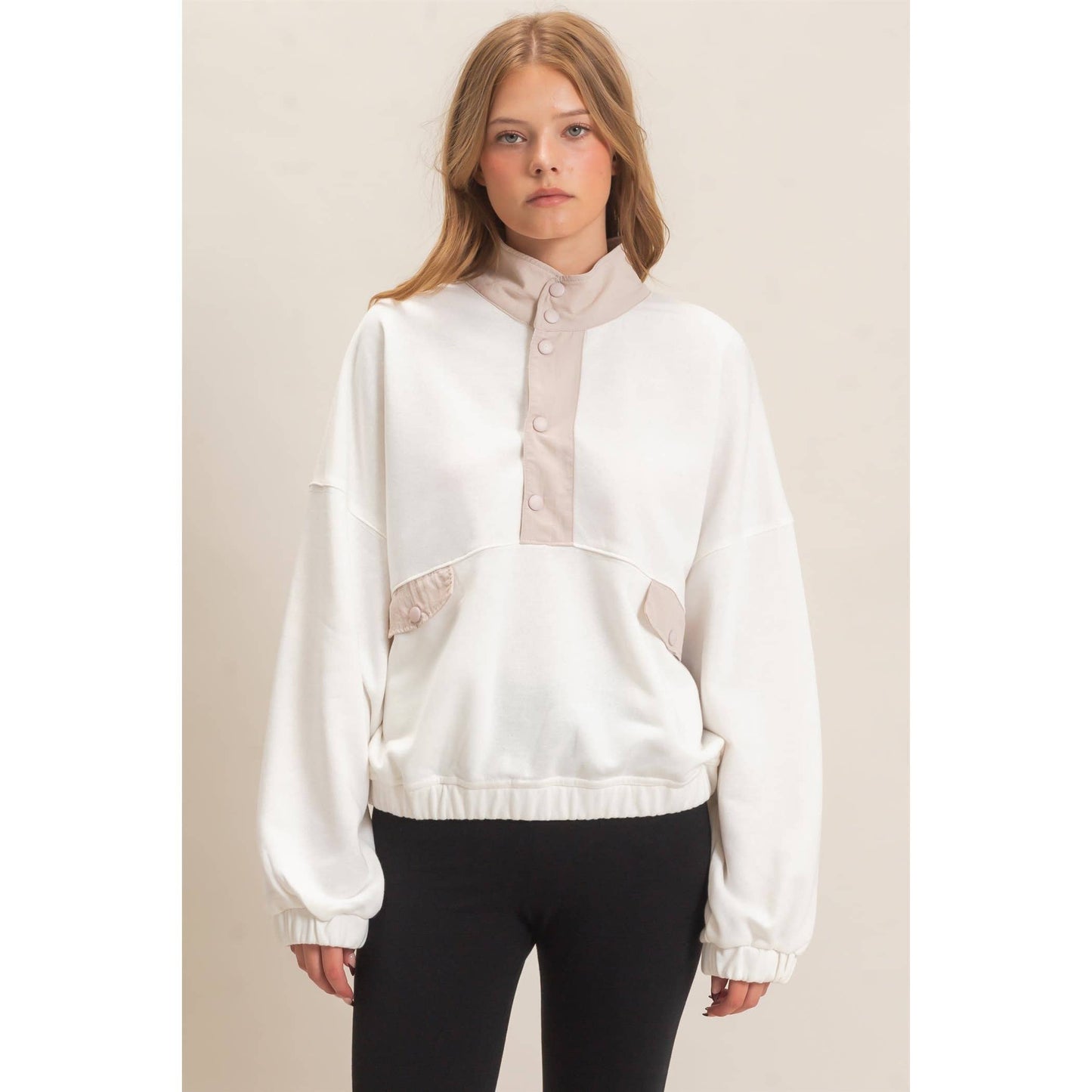 Oh Snap Contrast Pullover
