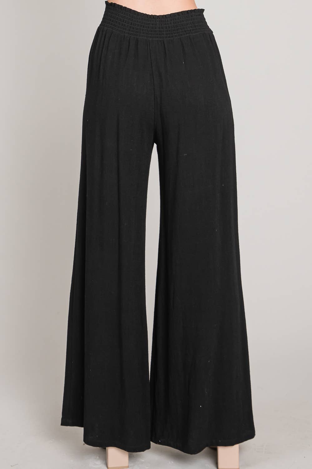 Smocked Linen Tie Pant