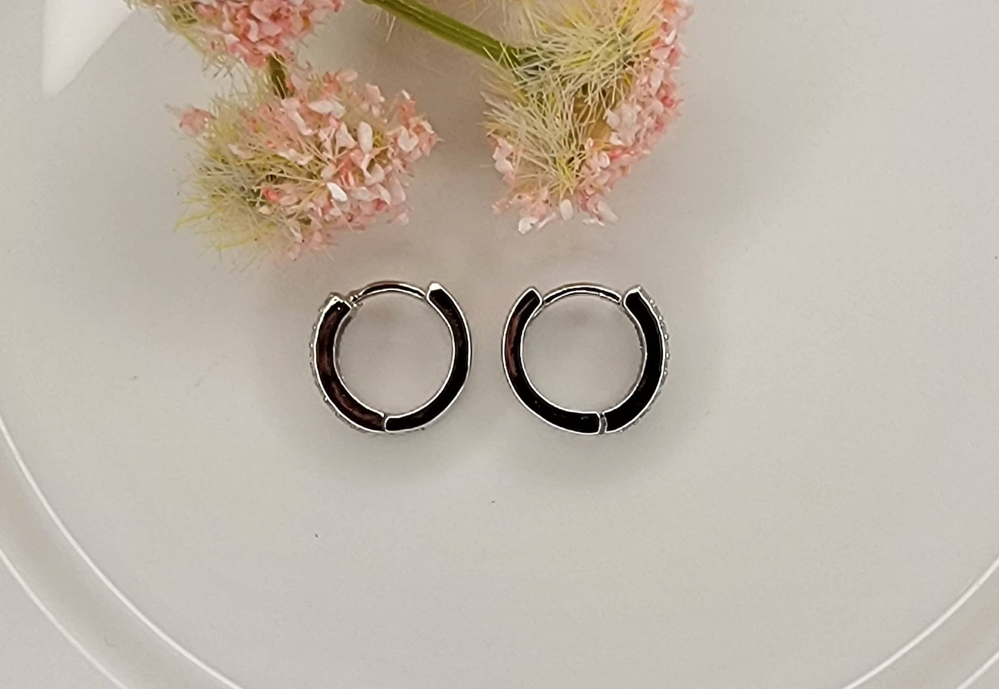 CZ SMALL CLICKER EARRINGS.