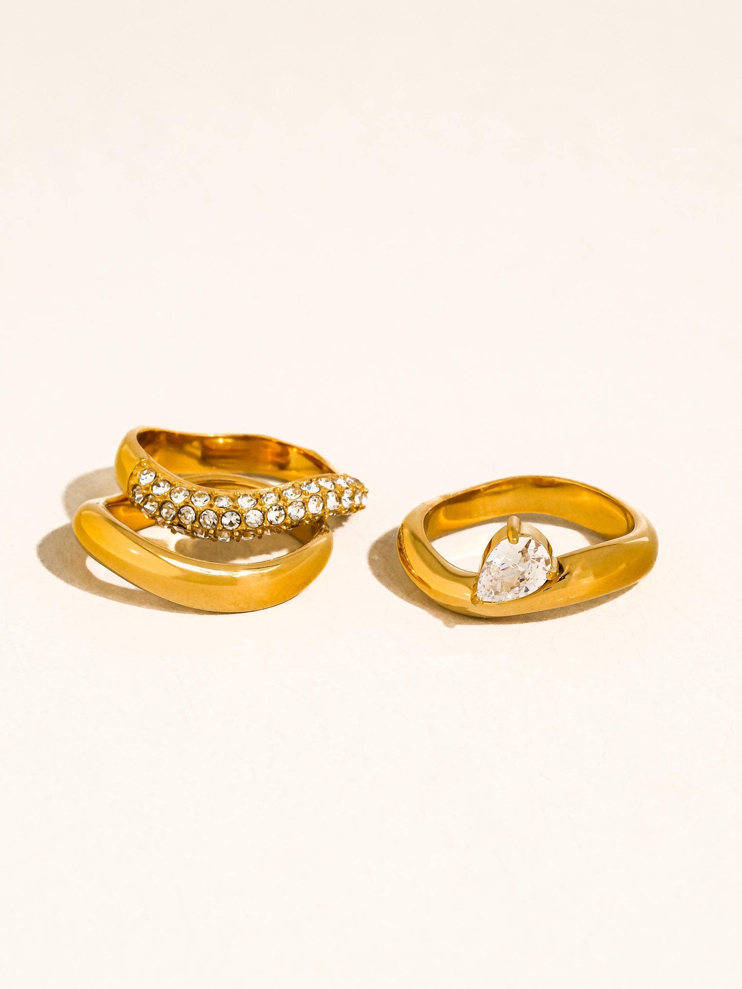 18K Gold Non-Tarnish Stackable Rings