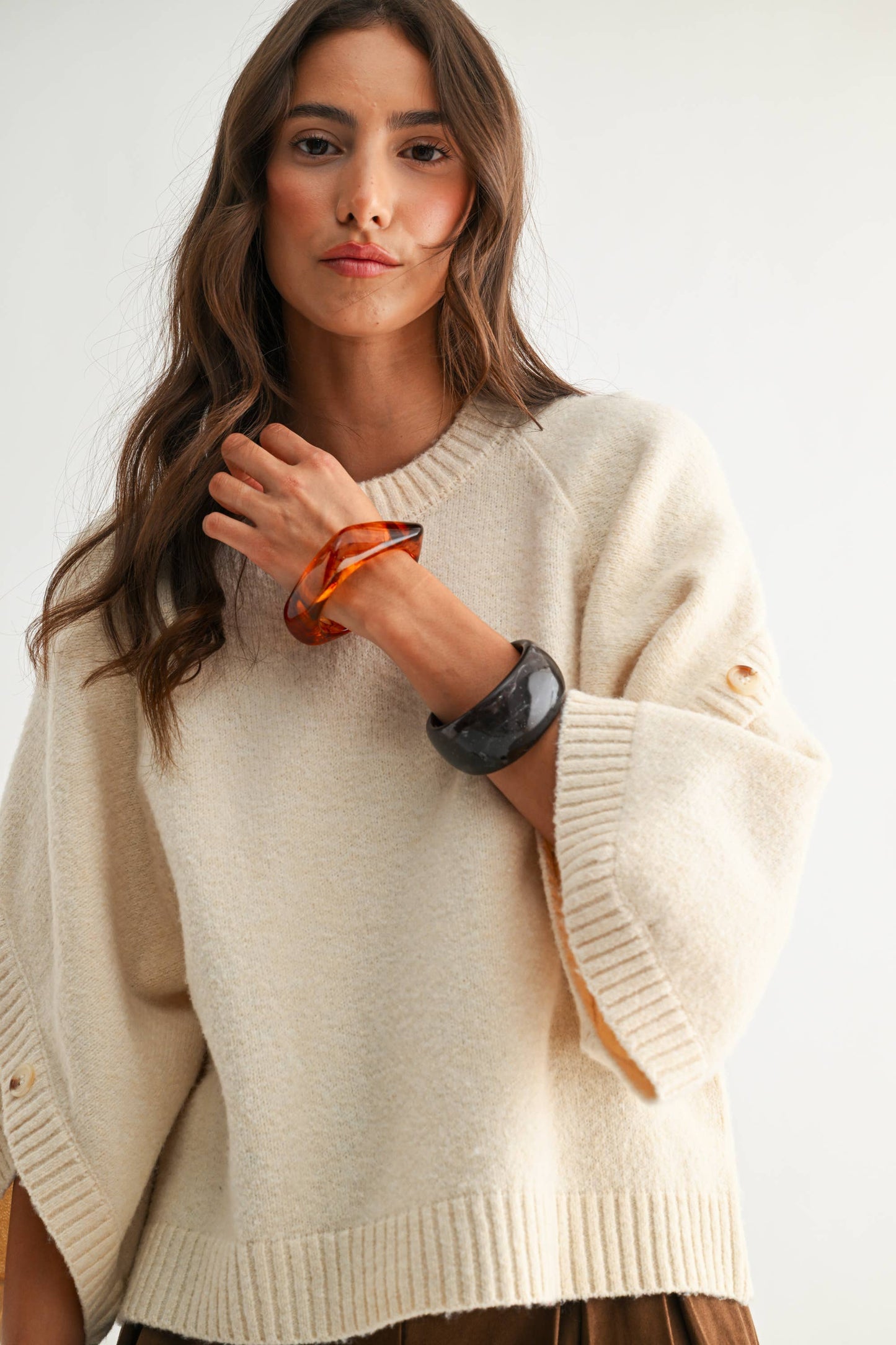 Crossover Button Sweater