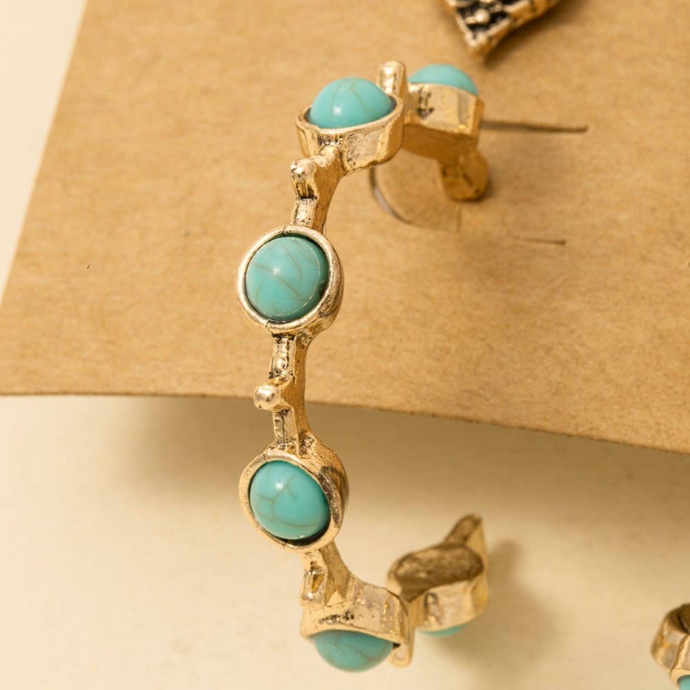Assorted Western Turquoise Stone Earrings Set